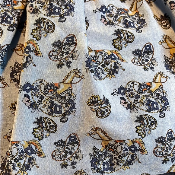 Janie and Jack Blue Horse Dress size 6 - Picture 4 of 4